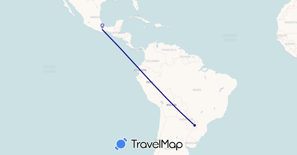 TravelMap itinerary: driving in Argentina, Mexico (North America, South America)